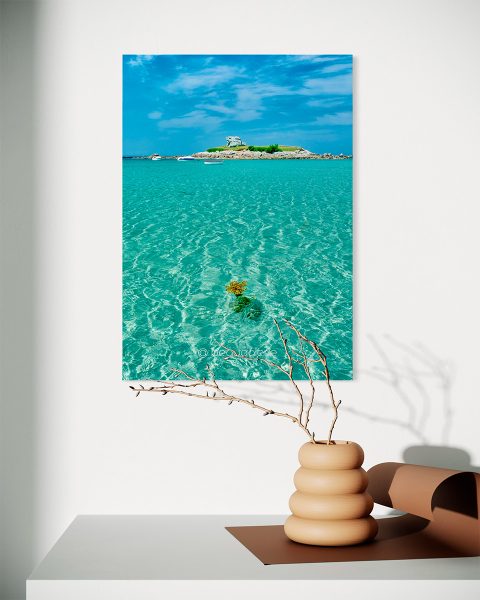 Plage du Théven à Santec avec algue visible dans l’eau turquoise