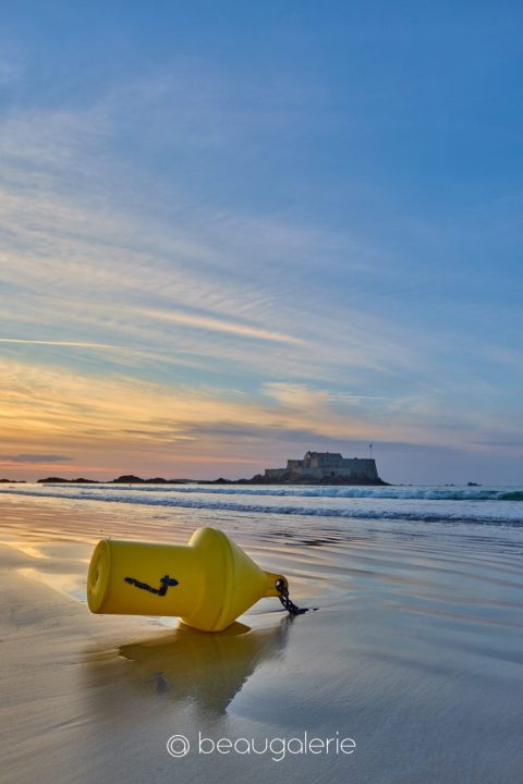 Tirage photo FineArt bouée Fort National Saint-Malo coucher de soleil