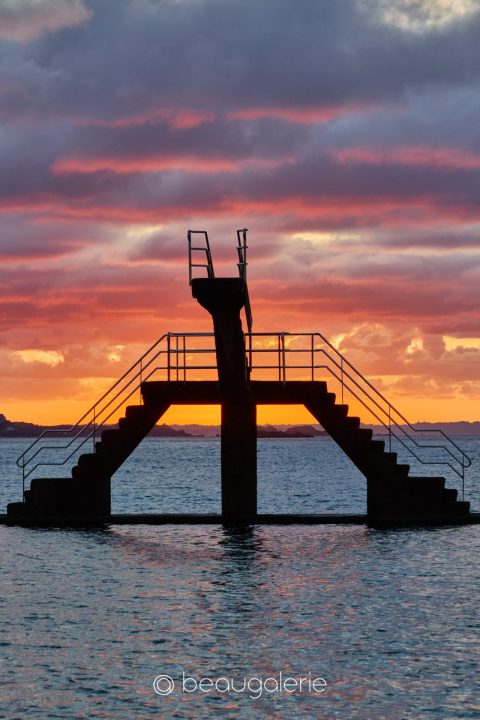 Plongeoir de Bon Secours à Saint-Malo au coucher du soleil