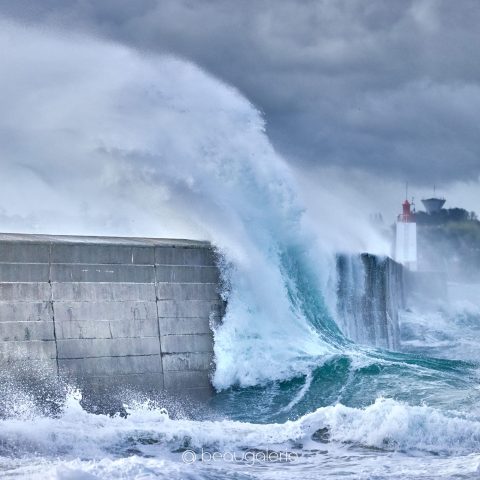 Vague Spectaculaire Môle Noires Saint-Malo lors de la tempête Benjamin.